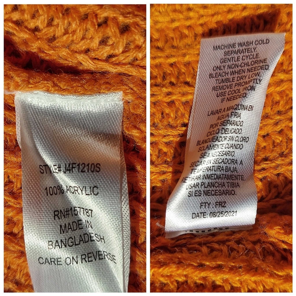 NWT - Burnt Orange Distressed Turtleneck Sweater - Picture 7 of 7